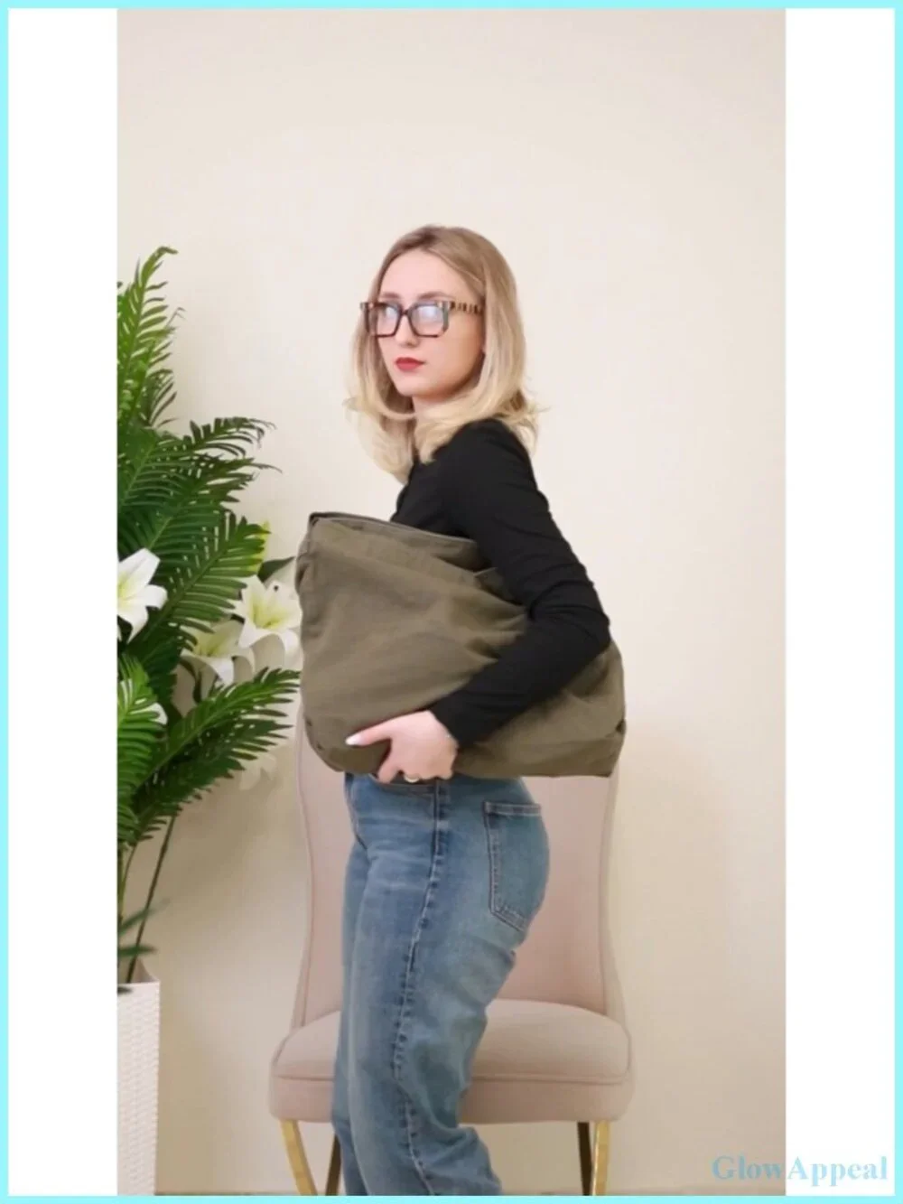 Canvas Hobo Crossbody Messenger Bag Lightweight Tote for Everyday
